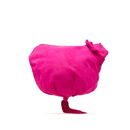 Bottega Veneta Tassel Crossbody Shoulder Bag In Pink Suede