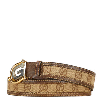 Gucci Old Belt Brown Beige Leather Canvas