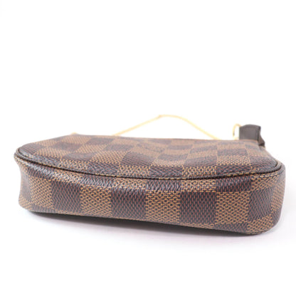 Louis Vuitton N58009 Mini Pochette Accessoires In Damier Ebene Brown