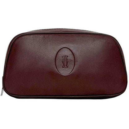 Cartier Mini Pouch Ec-24379 Bordeaux Must Leather