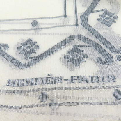 Hermes Carriage Pattern Scarf Silk Cotton