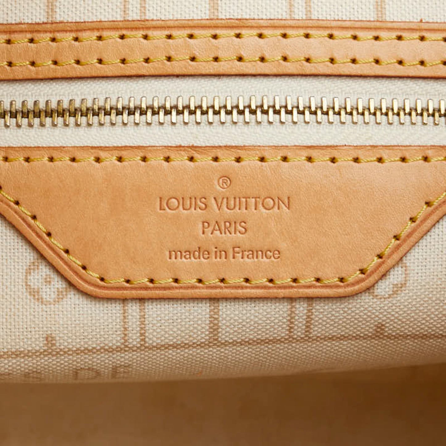 Louis Vuitton Damier Azur Neverfull Pm Tote Bag N51110 White Leather