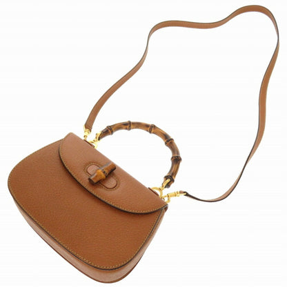 Gucci Bamboo Leather Brown 000 2046 0188 Handbag 0271 Gucci