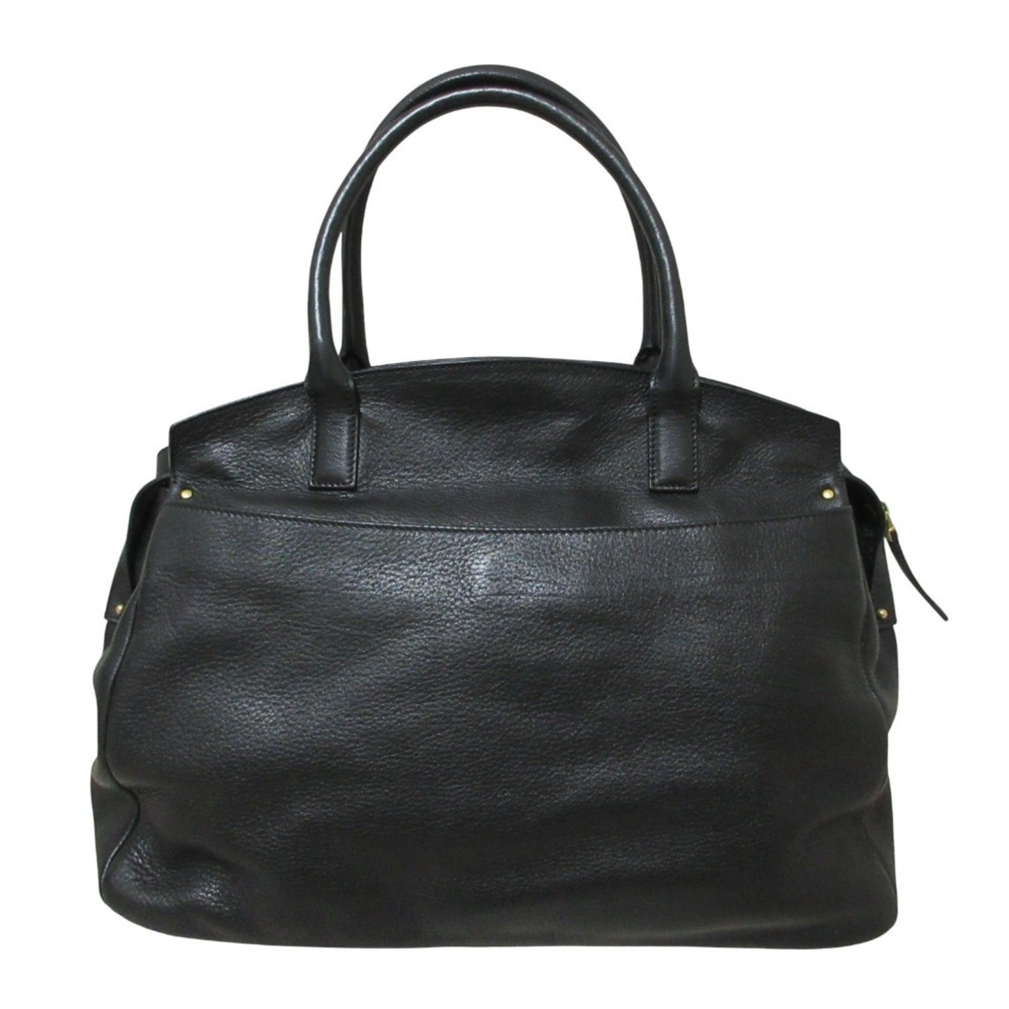 Salvatore Ferragamo Gancini Leather Tote Bag In Black