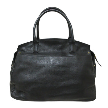 Salvatore Ferragamo Gancini Leather Tote Bag In Black