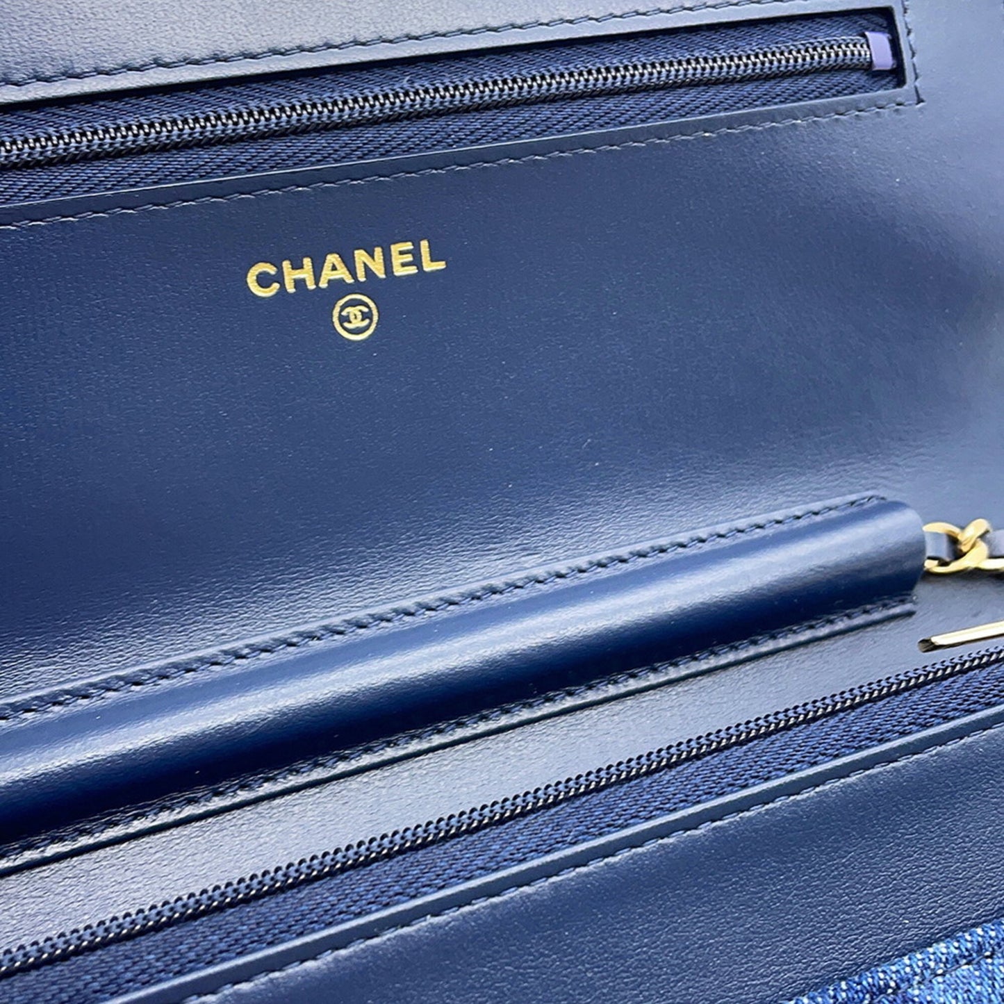 Leather - Chanel Chain/ Shoulder Wallet Denim