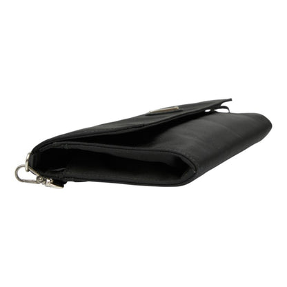 Prada Triangle Logo Plate Long Wallet Bag 1N1351 Black Nylon