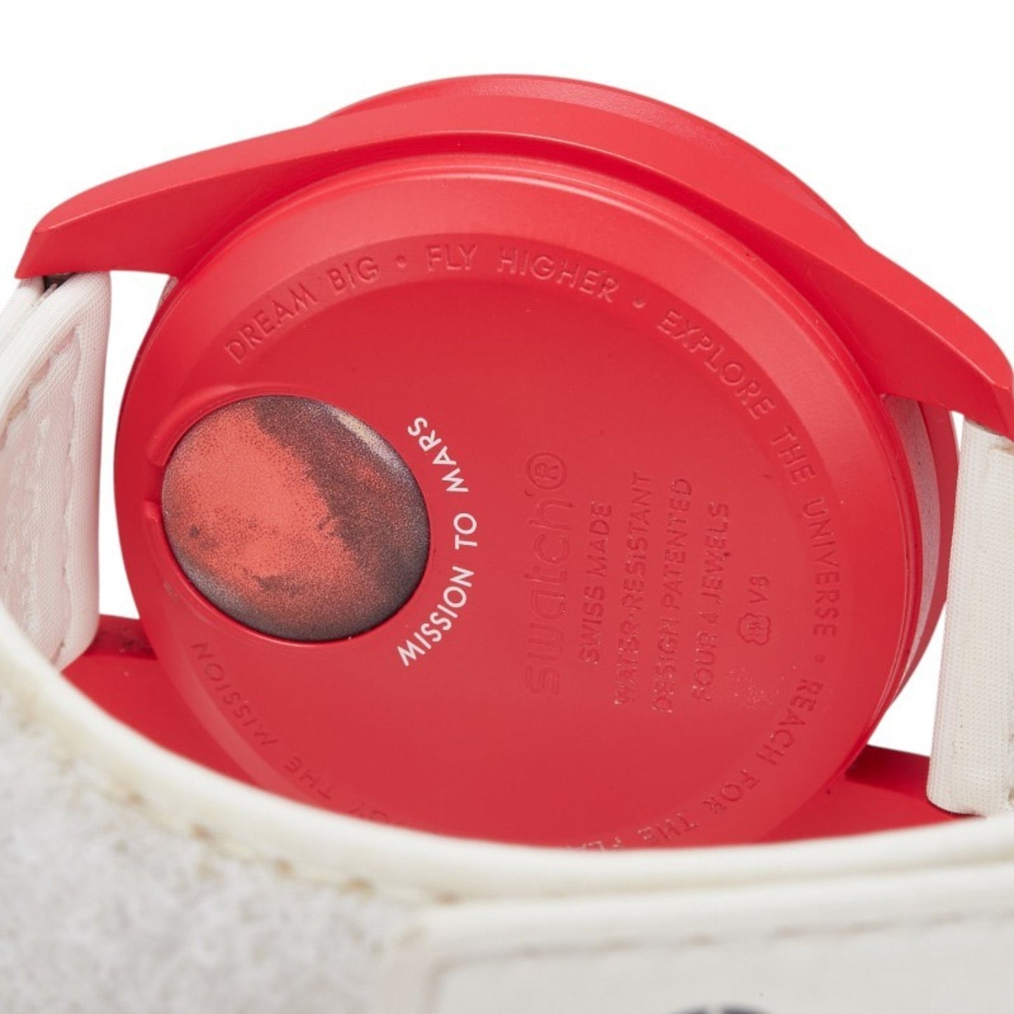 Omega X Swatch Moonswatch Mission To Mars Watch So33R100 Quartz White Dial Ceramic Nylon