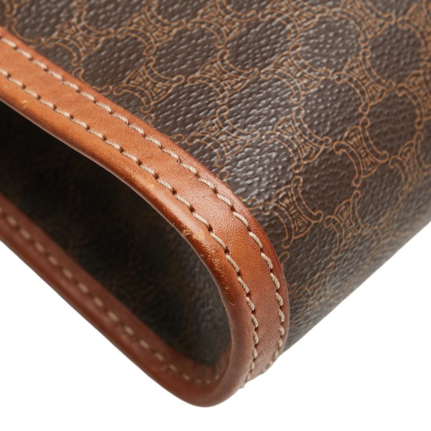 Celine Macadam Clutch Bag/Second Bag In Brown Leather