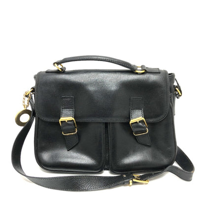 Celine Double Pocket 2Way Bag Shoulder Bag Black Goldhardware