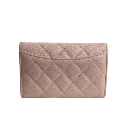 Chanel Matelass Leather Caviar Bifold Wallet With Coco Mark