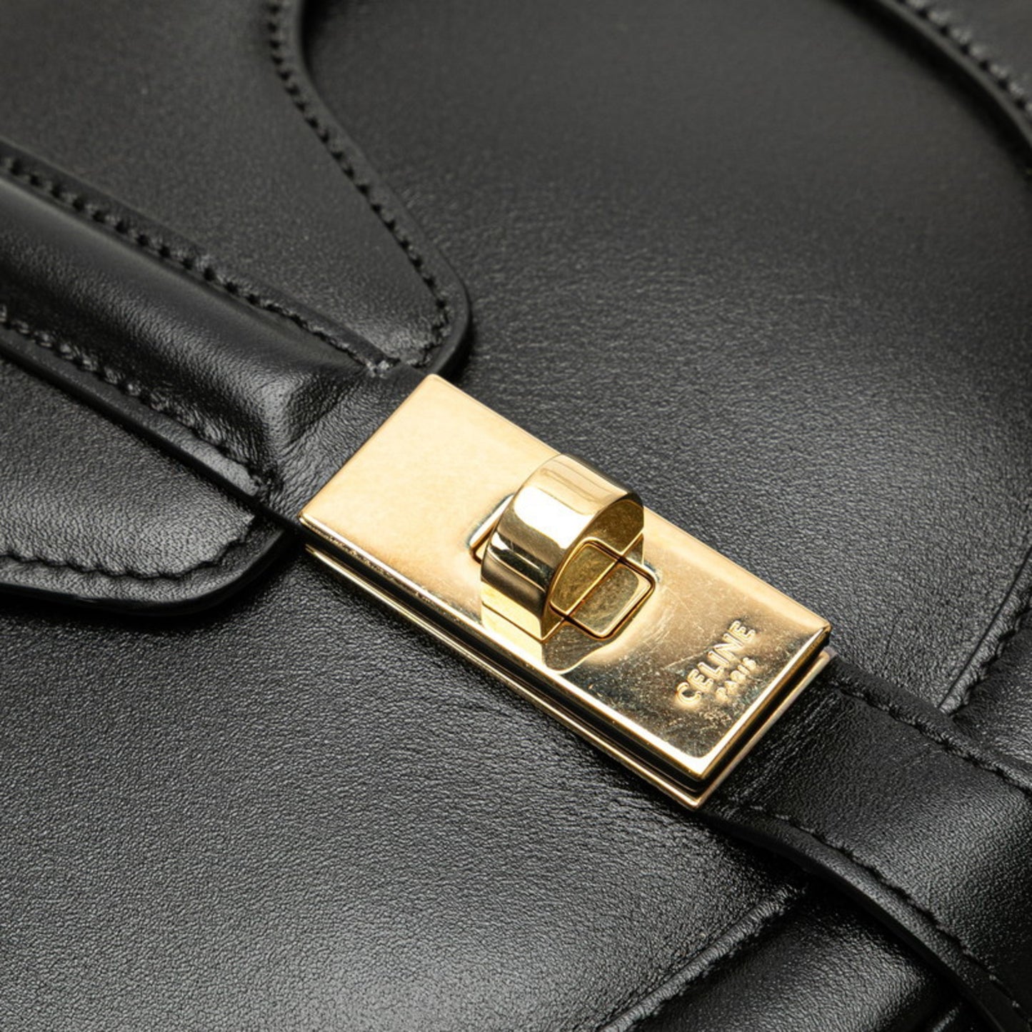 Celine Small Besas 16 Seize Shoulder Bag In Black Leather