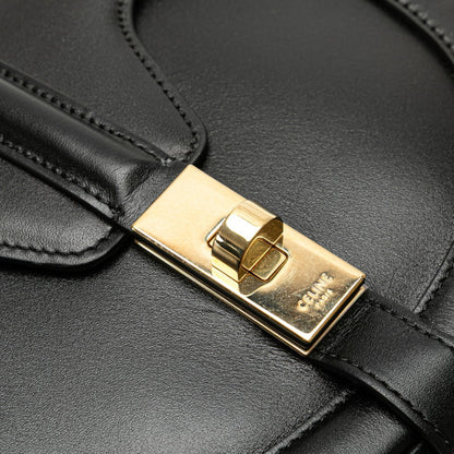 Celine Small Besas 16 Seize Shoulder Bag In Black Leather