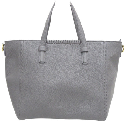 Salvatore Ferragamo Marta Punching Gancini Leather 2Way Shoulder Bag Tote Grey