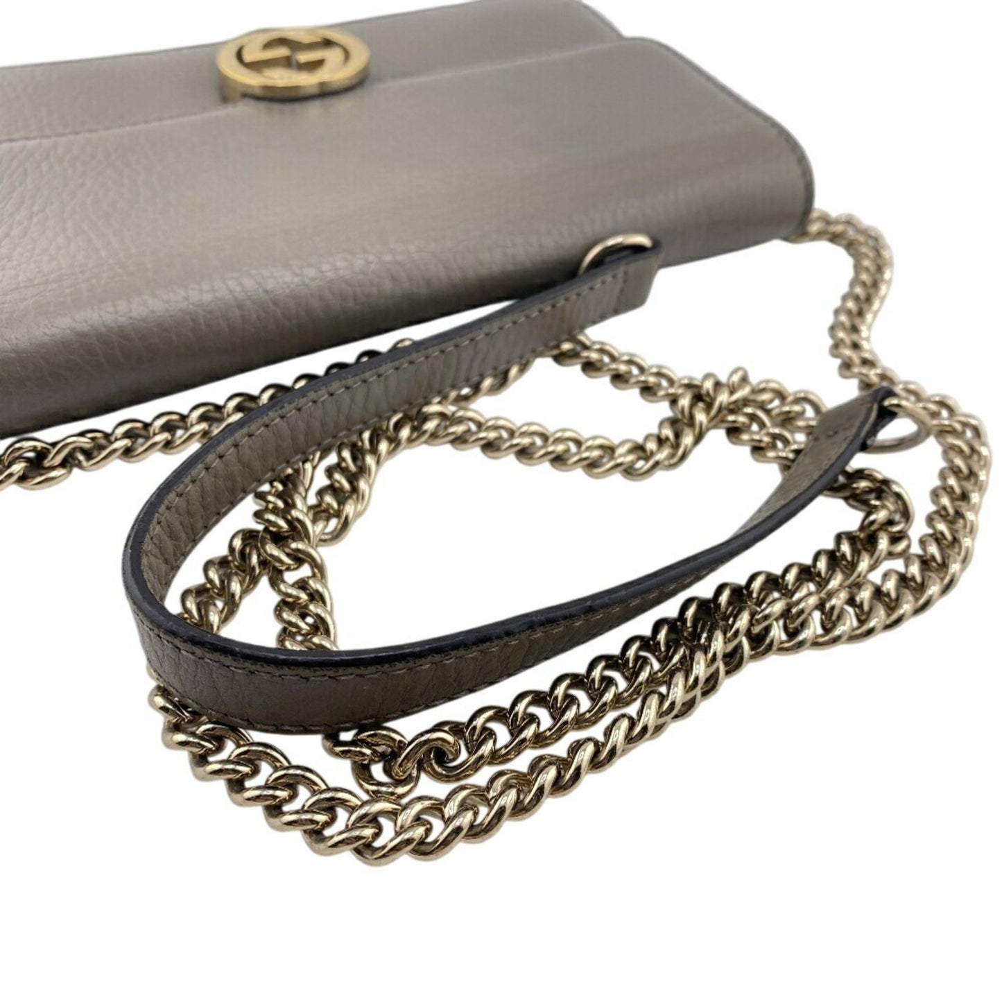 Gucci 510314 Chain Wallet Shoulder Bag Gray