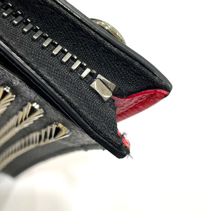 Christian Louboutin Spiked Studded Sky Pouch Clutch Bag In Black Leather