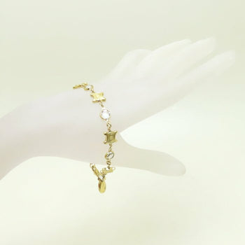 Celine Triomphe Motif Bracelet With Rhinestones