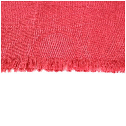 Salvatore Ferragamo Silk Wool Cashmere Stole Red Gancini Pattern