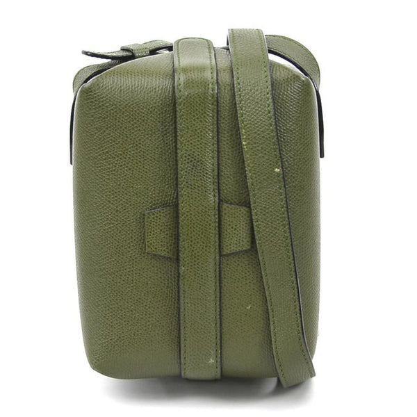 Valextra Shoulder Bag Trick Track Leather Khaki