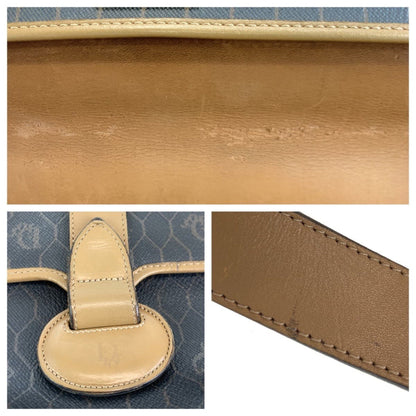 Christian Dior Vintage Honeycomb Pattern Brown Gold Hardware Leather Shoulder Bag Pochette