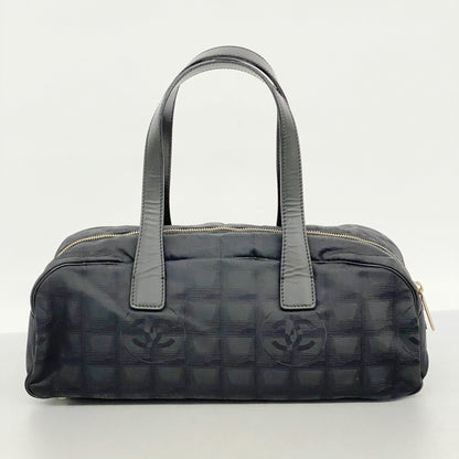 Chanel New Travel Nylon Handbag In Black Champagne