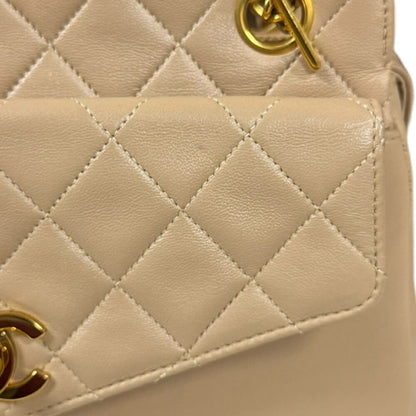 Chanel Shoulder Bag Lambskin Beige