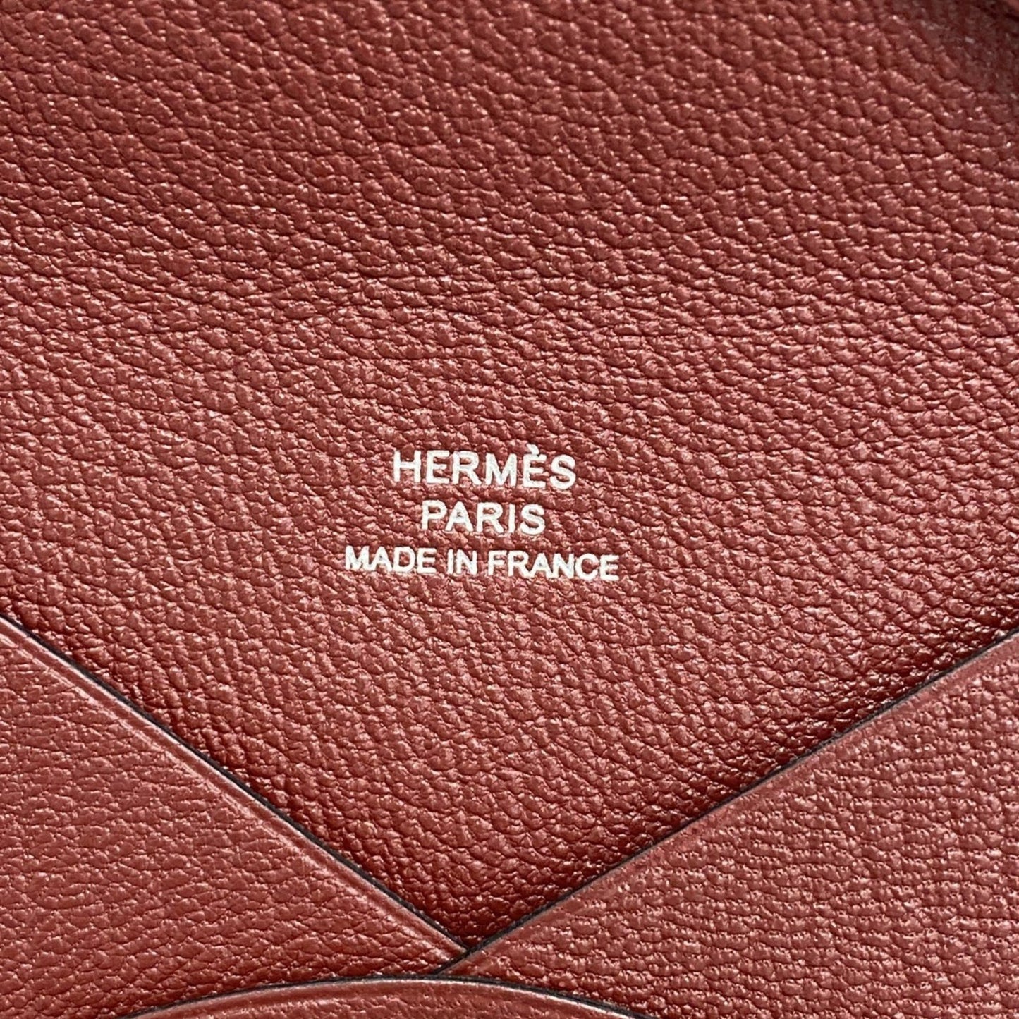 Hermes Herms Calvi Duo Chevre Card Case In Bordeaux