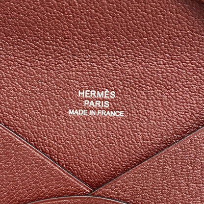 Hermes Herms Calvi Duo Chevre Card Case In Bordeaux