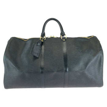 Louis Vuitton Louis Vuitton Epi Keepall 55 Noir Black Gold Hardware Leather M42952 Boston Bag
