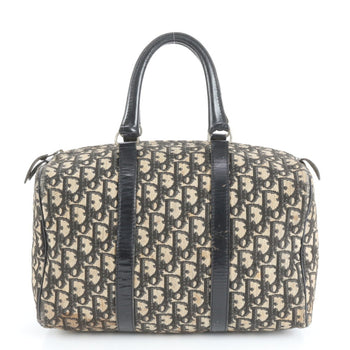 Christian Dior Trotter Mini Boston Leather Handbag Tote Bag In Black