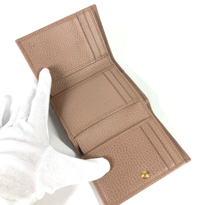 Gucci 474746 Compact Wallet Trifold Wallet Beige