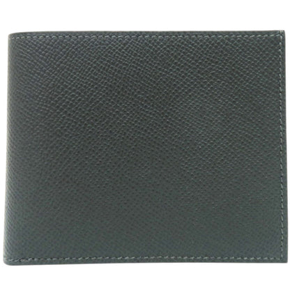Unused Herms Mc2 Citizen Twill Compact Epsom Leather Vert Mangrove K Stamp (Made In 2025) Bi-Fold