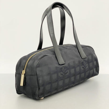 Chanel New Travel Nylon Handbag In Black Champagne