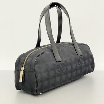 Chanel New Travel Nylon Handbag In Black Champagne