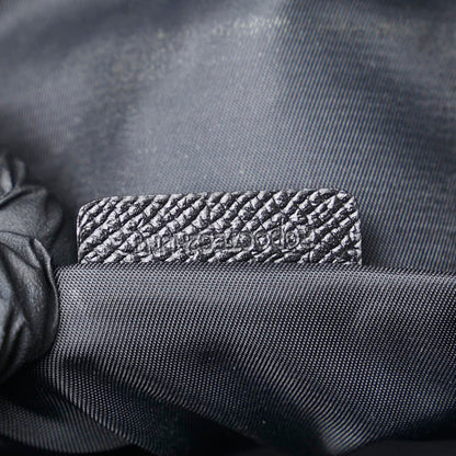 Burberry Check Logo Plate Shoulder Bag Black Nylon Leather