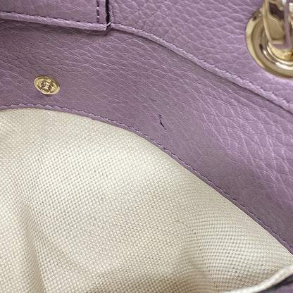 Gucci Bamboo Handbag 323660 Leather Purple