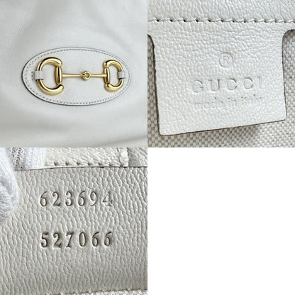 Gucci Horsebit 1955 Leather Shoulder Bag In Ivory