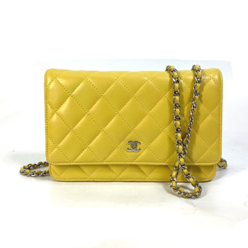 Chanel Ap0250 Cc Mark Chain Wallet Crossbody Long Wallet Bag Pochette Shoulder Bag Yellow