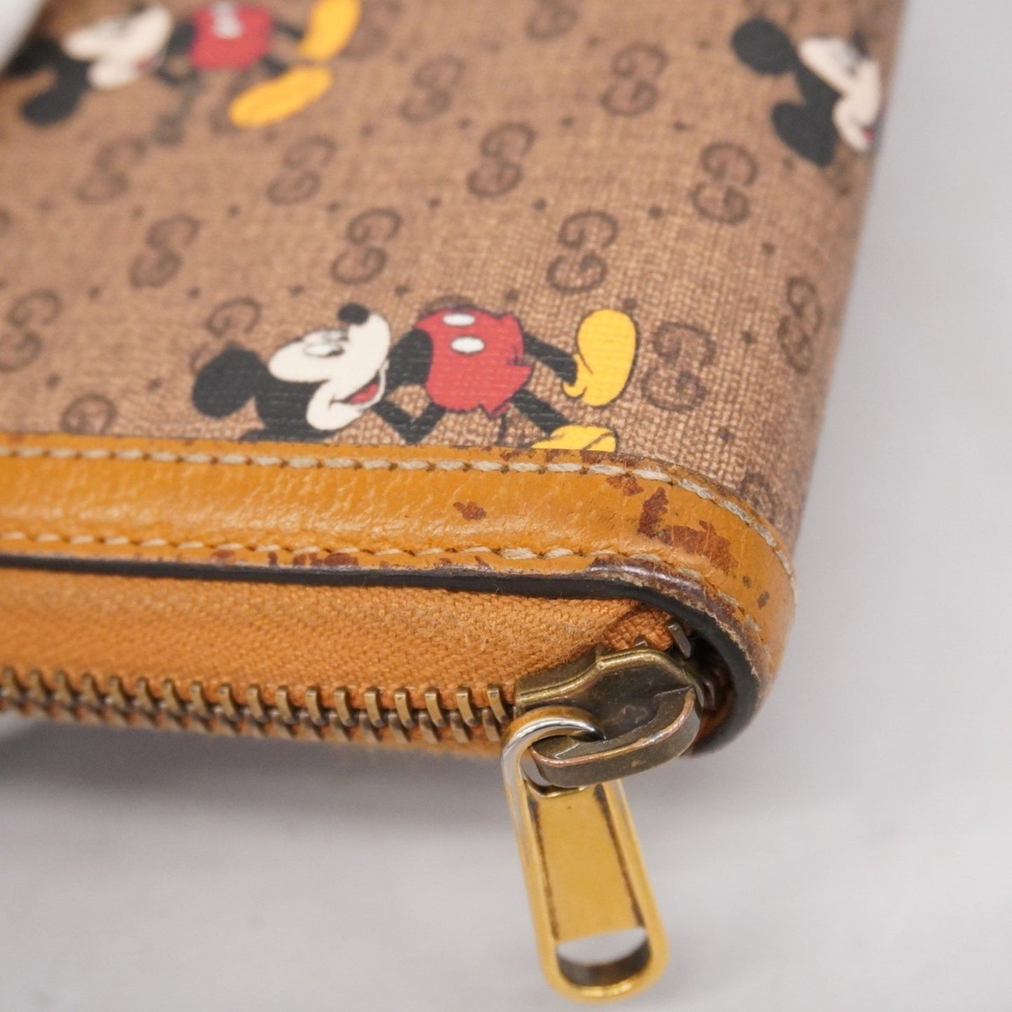 Gucci Micro Guccissima Mickey Mouse Collaboration Long Wallet 602532 Brown