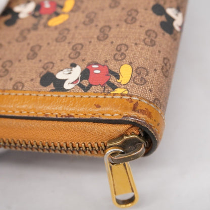 Gucci Micro Guccissima Mickey Mouse Collaboration Long Wallet 602532 Brown