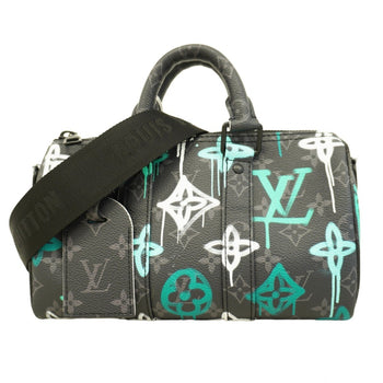 Louis Vuitton Monogram Eclipse Speedy Bandouliere 25 Handbag M21399 Black/Green 2-Way Bag