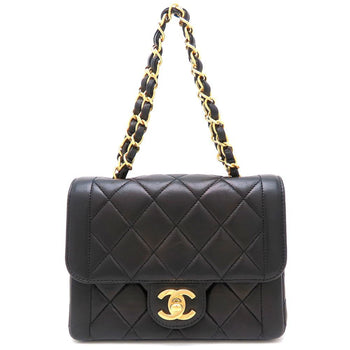 Chanel Matelasse Chain Mini Handbag In Black Lambskin
