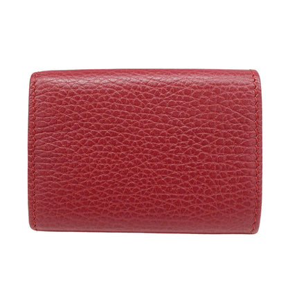 Gucci Women'S Petit Marmont Tri-Fold Wallet In Red Leather (523277) - Compact Mini Wallet