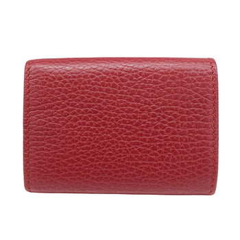 Gucci Women'S Petit Marmont Tri-Fold Wallet In Red Leather (523277) - Compact Mini Wallet