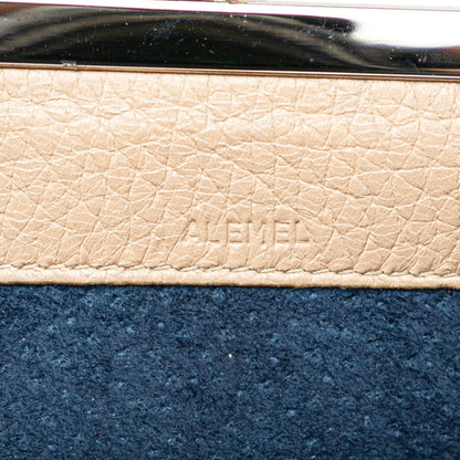 Bvlgari Chain Shoulder Wallet Greige Beige Leather