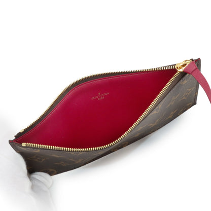 Louis Vuitton Monogram Felicie Pochette Chain Wallet In Brown Fuchsia