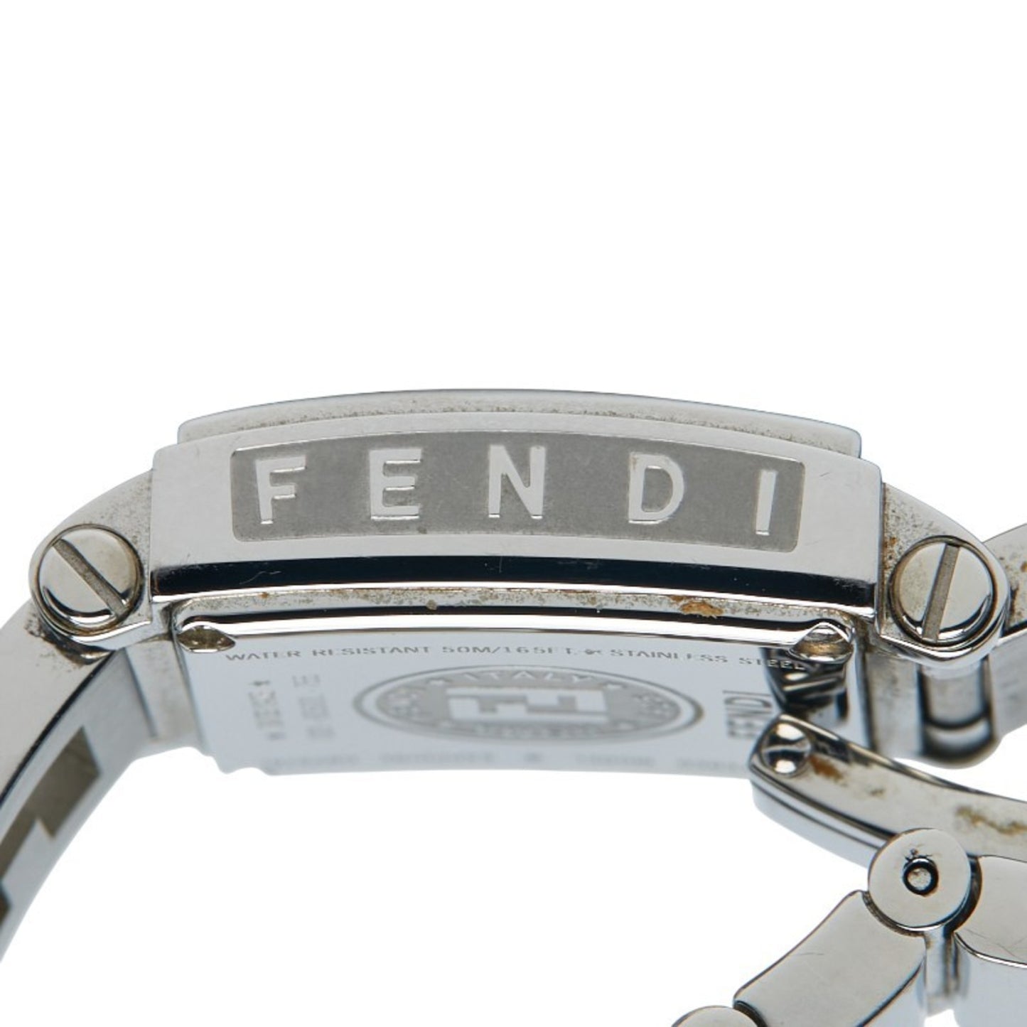 Fendi Quadromini Watch 60500L Quartz Purple Dial Stainless Steel