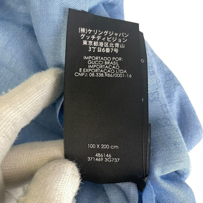 Gucci Gg Pattern Cashmere Blend Scarf Shawl Muffler Blue