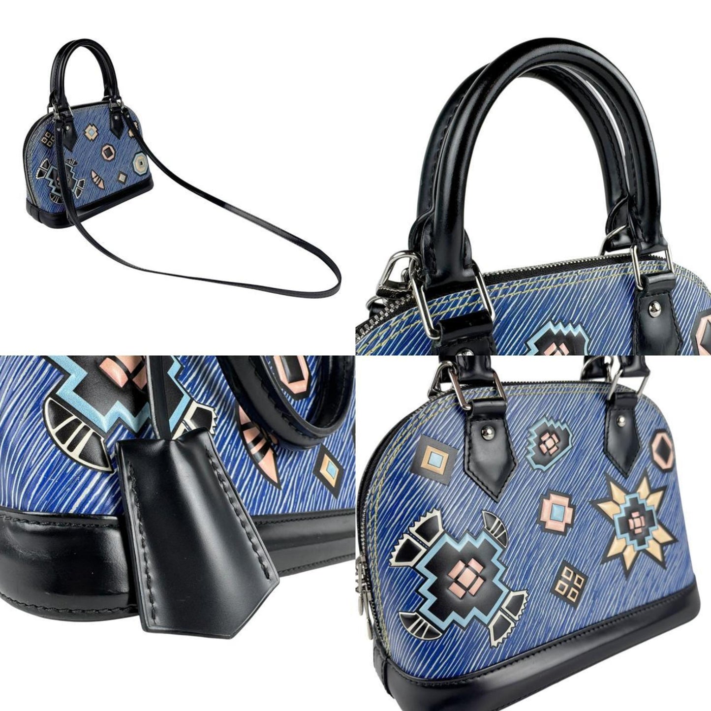 Louis Vuitton Alma Bb Handbag/Shoulder Bag In Epi Denim