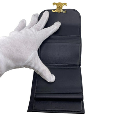 Celine Small Flap Wallet Trifold Black